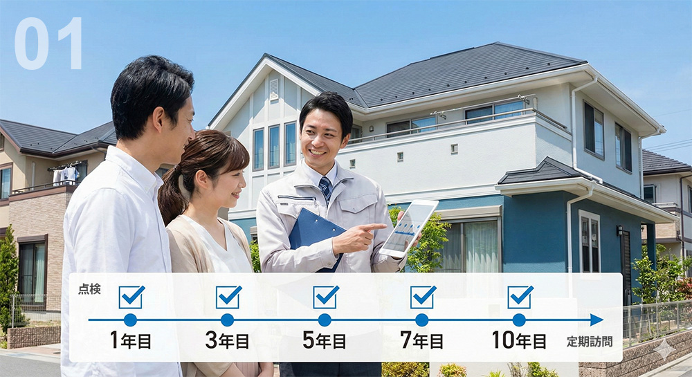 10年間無料の点検実施