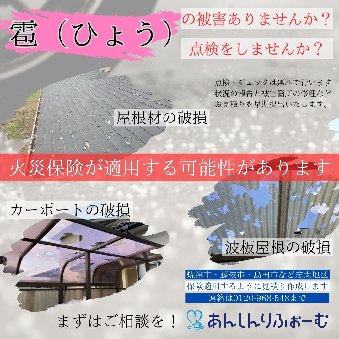 ひょうの被害ありませんか？